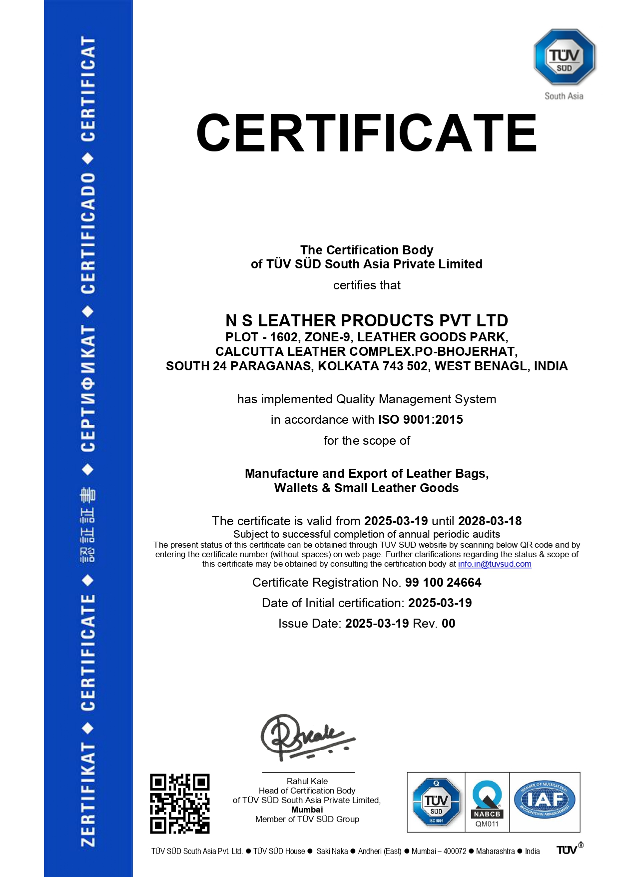 ISO 9001:2015 Certificate